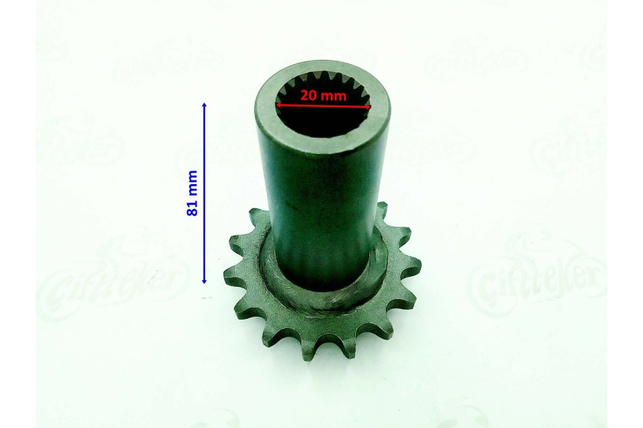 ATV ÖN DİŞLİ 428-15T İÇ 20 mm UZUNLUK 81 mm TM ÖM