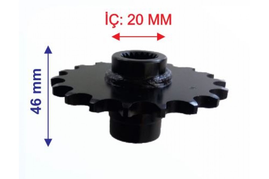 ATV ÖN DİŞLİ 520-18T İÇ 20 mm UZUNLUK 46 mm M ÖM