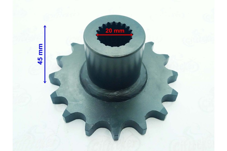 ATV ÖN DİŞLİ 530-16T İÇ 20 mm UZUNLUK 45 mm TM ÖM