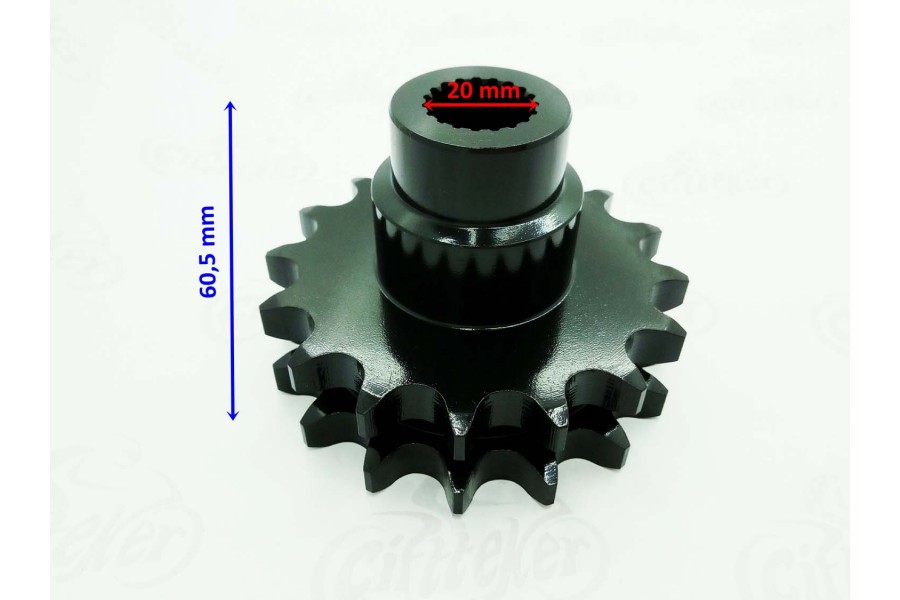 ATV ÖN DİŞLİ 530-16T İKİZ İÇ 20 mm UZUNLUK 60 mm TM ÖM