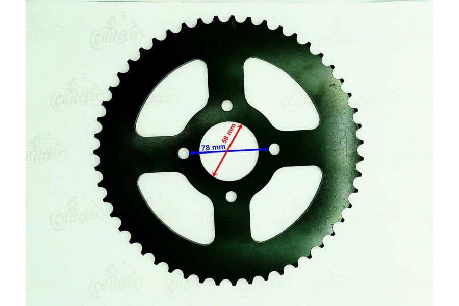 CROSS MOTORAN CROSS 200 ARKA DİŞLİ 520-51T İÇ 58 mm 4 DELİKLİ ÖM