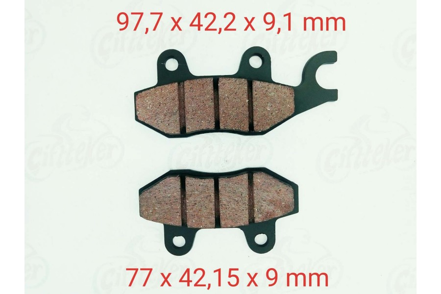 MONDIAL 100 KH DELTA ÖN FREN DİSK BALATASI 9 mm ÇENGELLİ