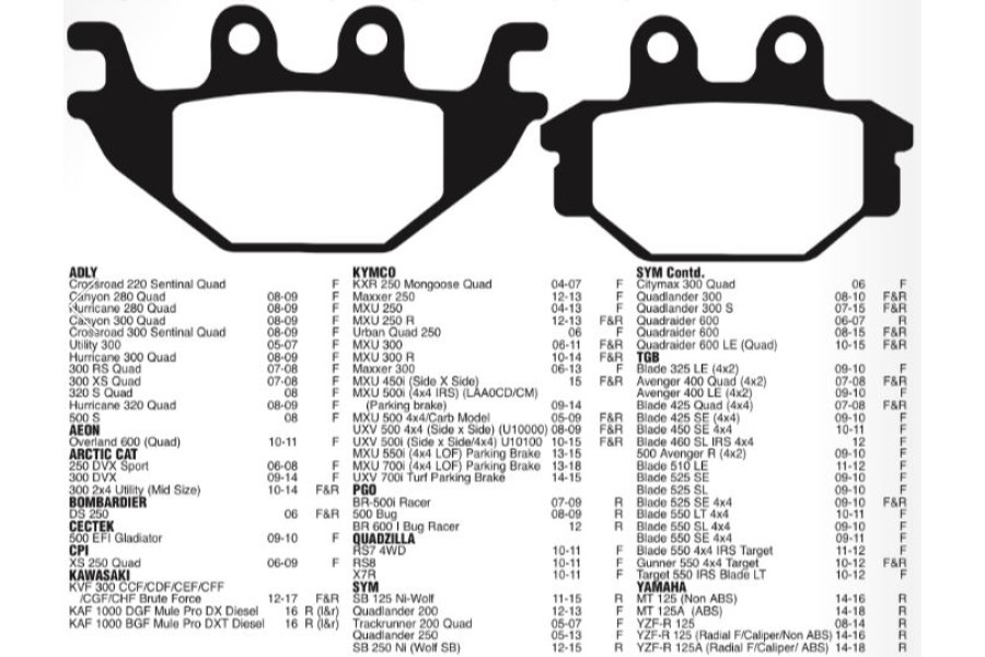 ÖN-ARKA FREN DİSK BALATASI FA377 KYMCO MXU 250-300-300 R-500-500İ TGB BLADE 325-425-450-525-550