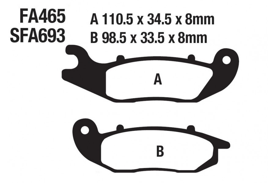 ÖN FREN DİSK BALATASI SFA693 FA465 HONDA CRF 250L (13-21) CRF 250 RALLY (17-21)